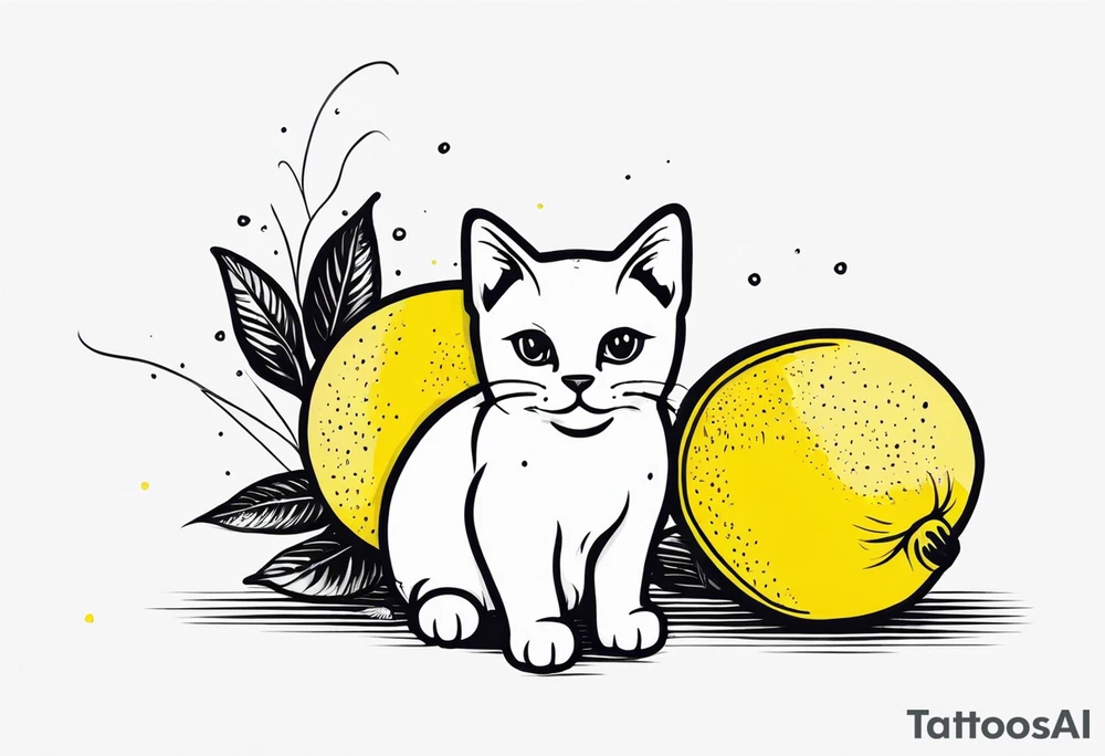 a lemon and a cat paw tattoo idea