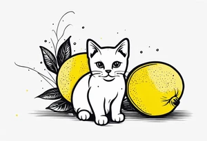 a lemon and a cat paw tattoo idea