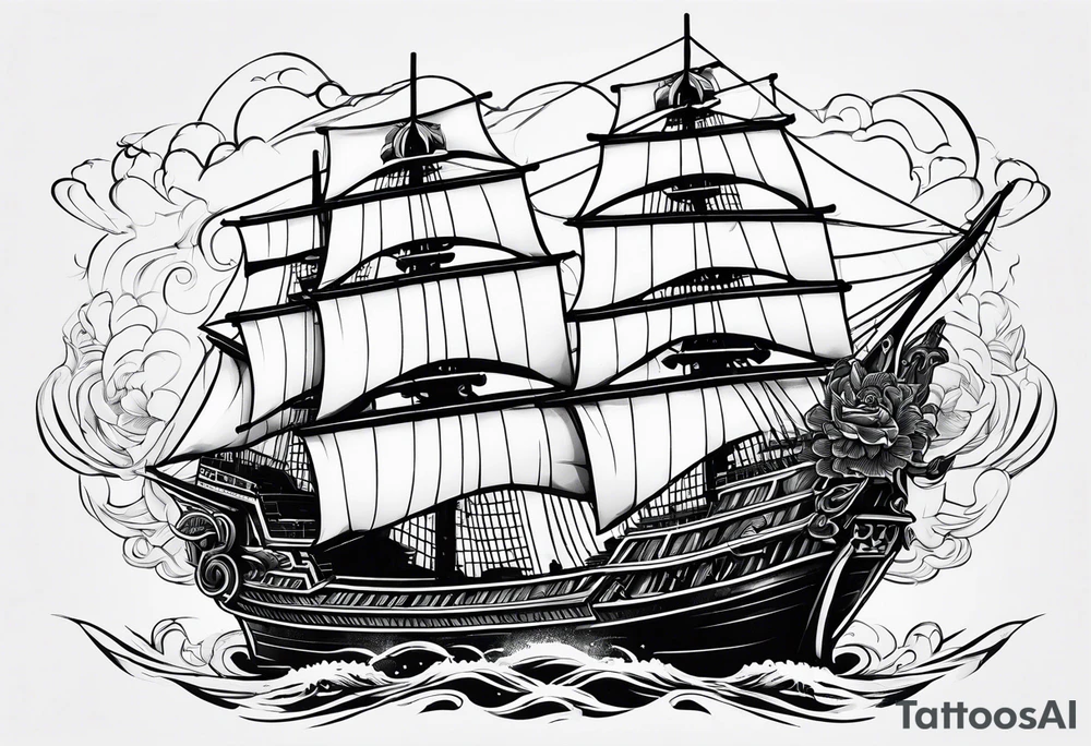 Chinese junk ship tattoo idea