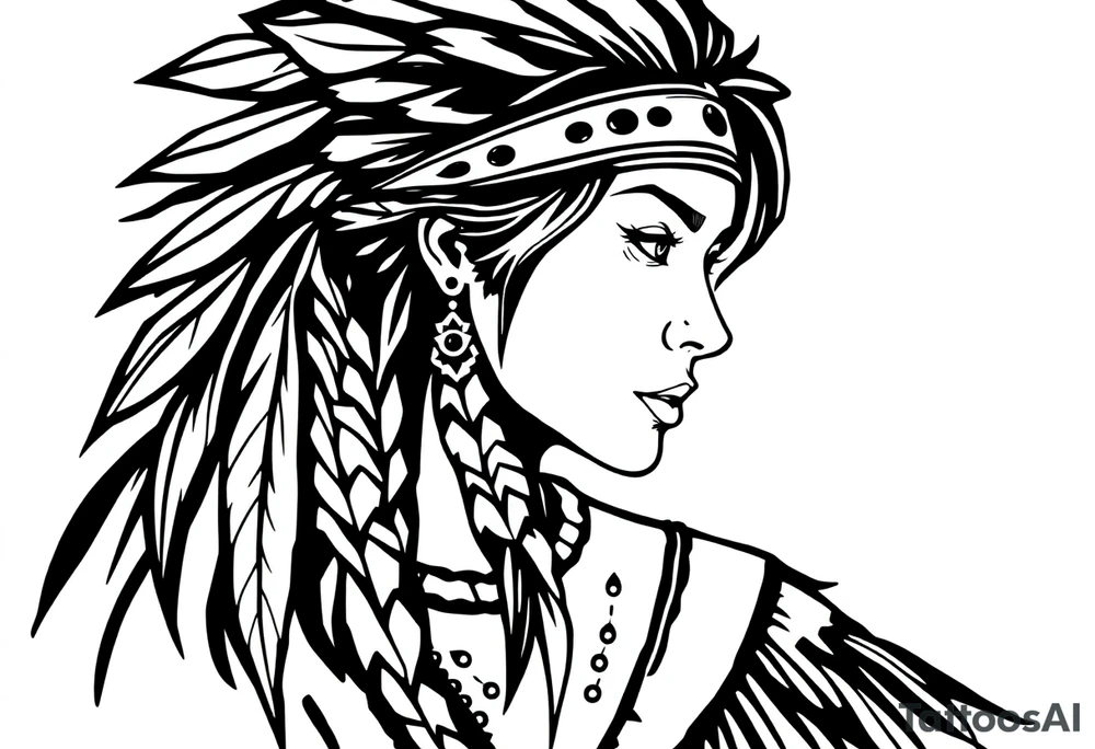 Native American female tattoo idea