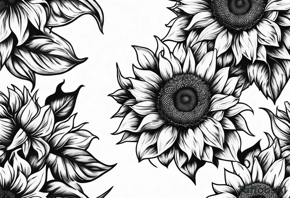Sunflower chain tattoo idea