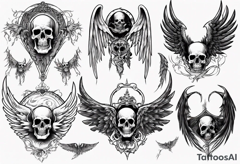 death with wings tattoo idea