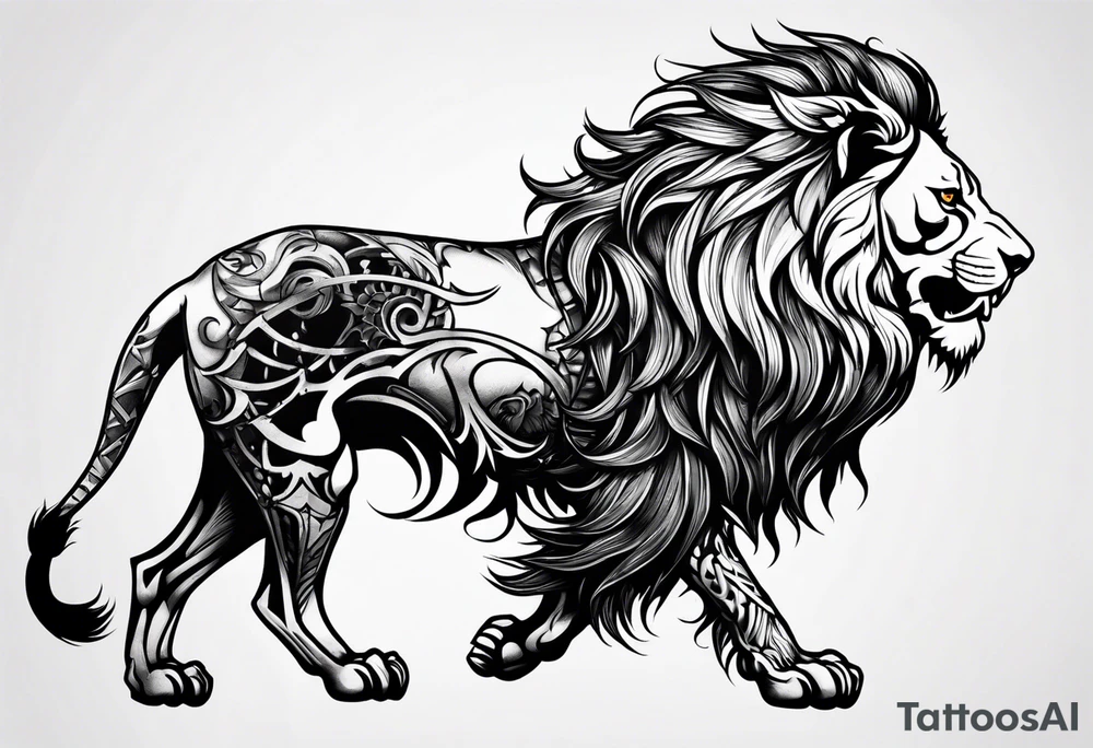 gothic lion skeleton side profile hunting tattoo idea gothic lion skeleton side profile hunting tattoo idea