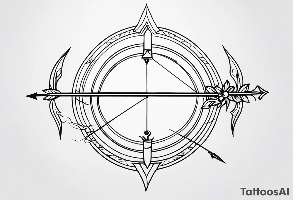 Traditional Bow and Arrow tattoo idea