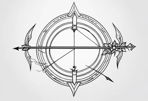 Traditional Bow and Arrow tattoo idea