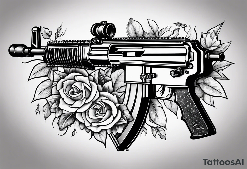 machine gun tattoo idea