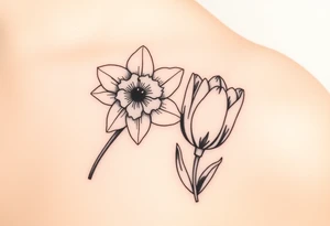 Daffodil and Tulip tattoo idea