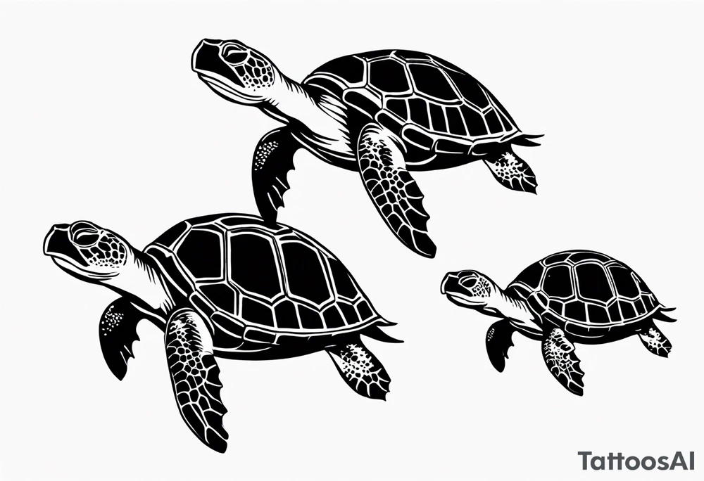 Four turtles tattoo idea