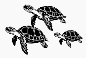 Four turtles tattoo idea