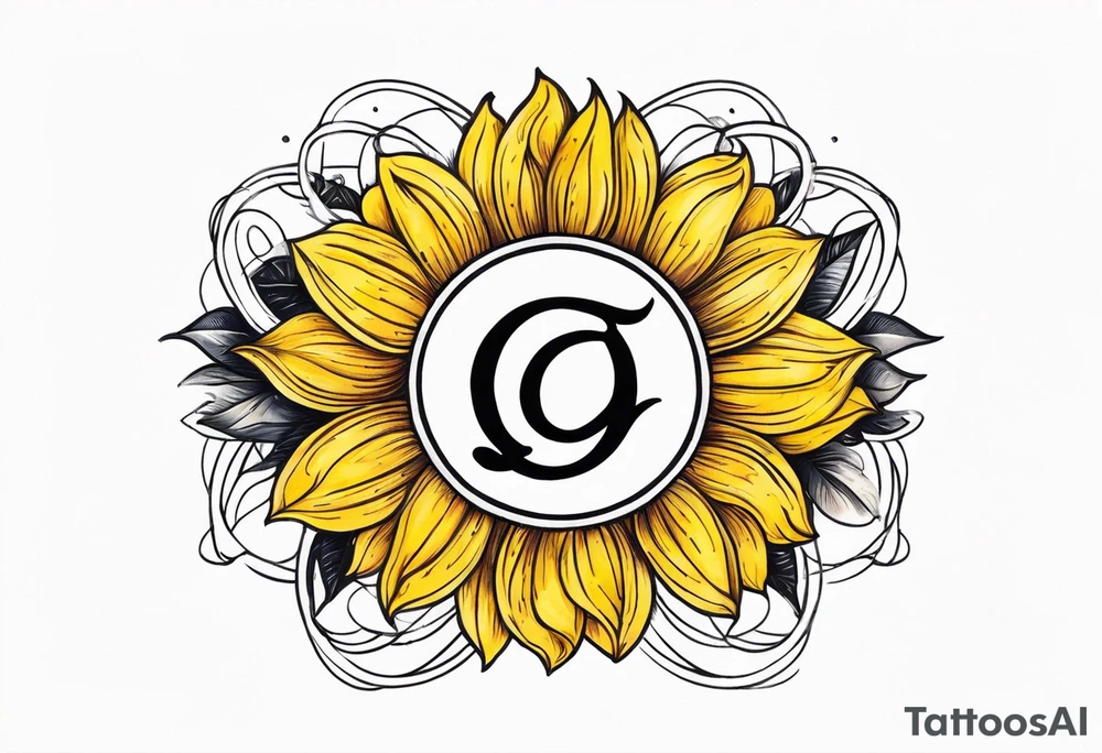 Sunflower infinity sign tattoo idea