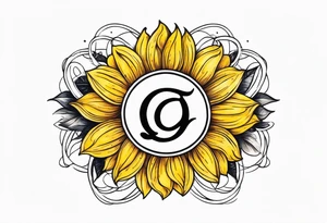 Sunflower infinity sign tattoo idea