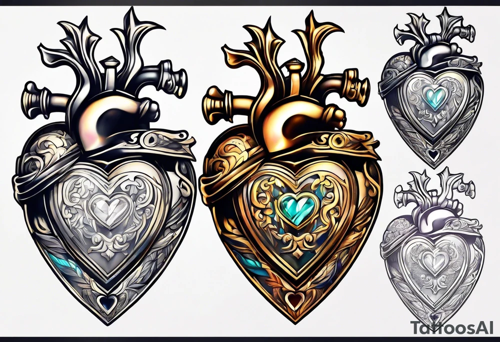 heart locket tattoo idea