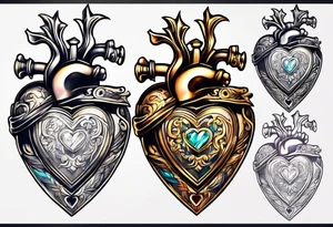 heart locket tattoo idea
