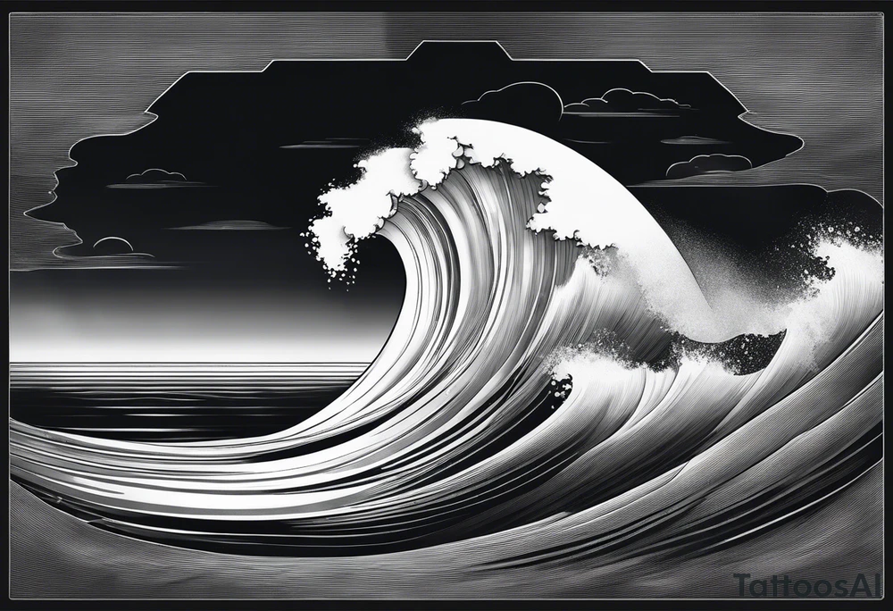 god, stormy sea, full length tattoo idea