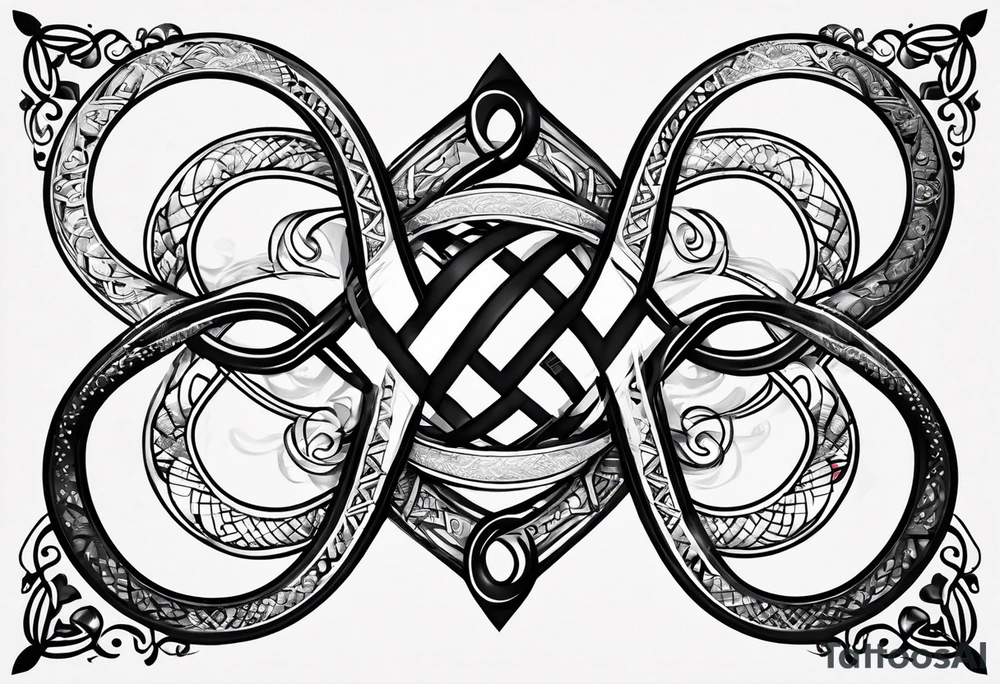 Double infinity symbol with TB5 shown once inside symbol tattoo idea