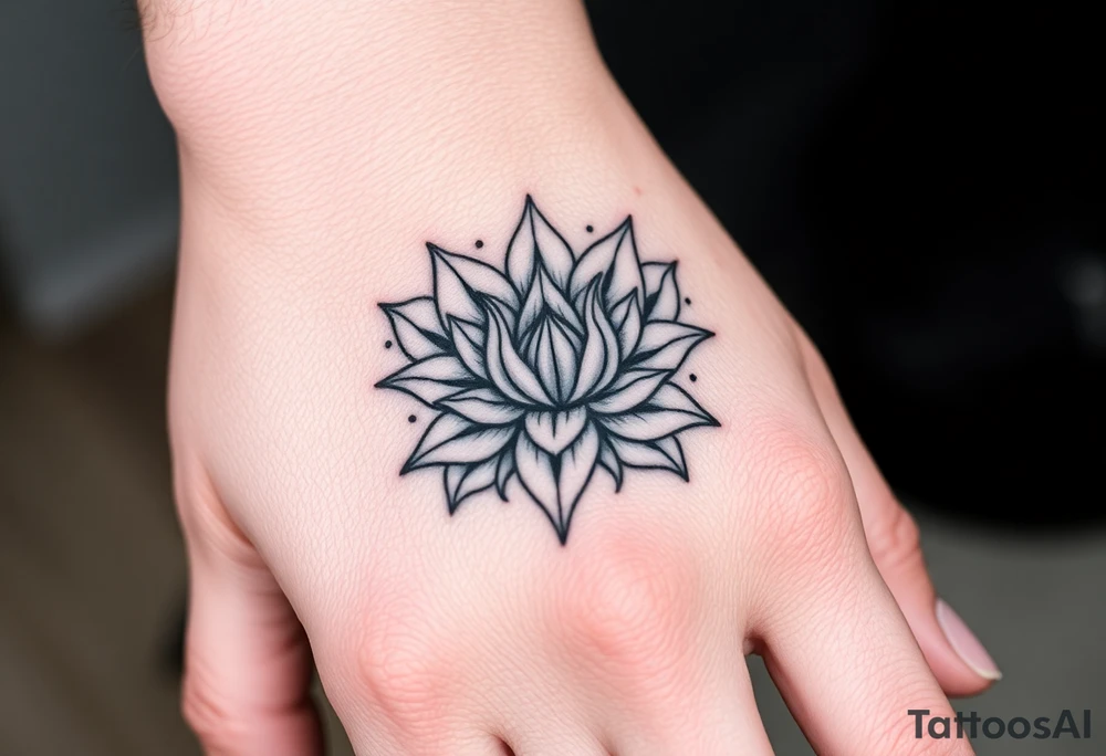 Calmness in chaos surrounded by lotus flower tattoo idea