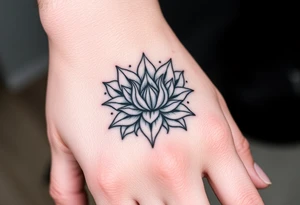 Calmness in chaos surrounded by lotus flower tattoo idea