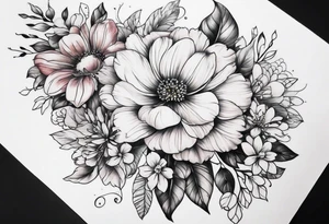 Floral with flowers arm sleeve tattoo idea