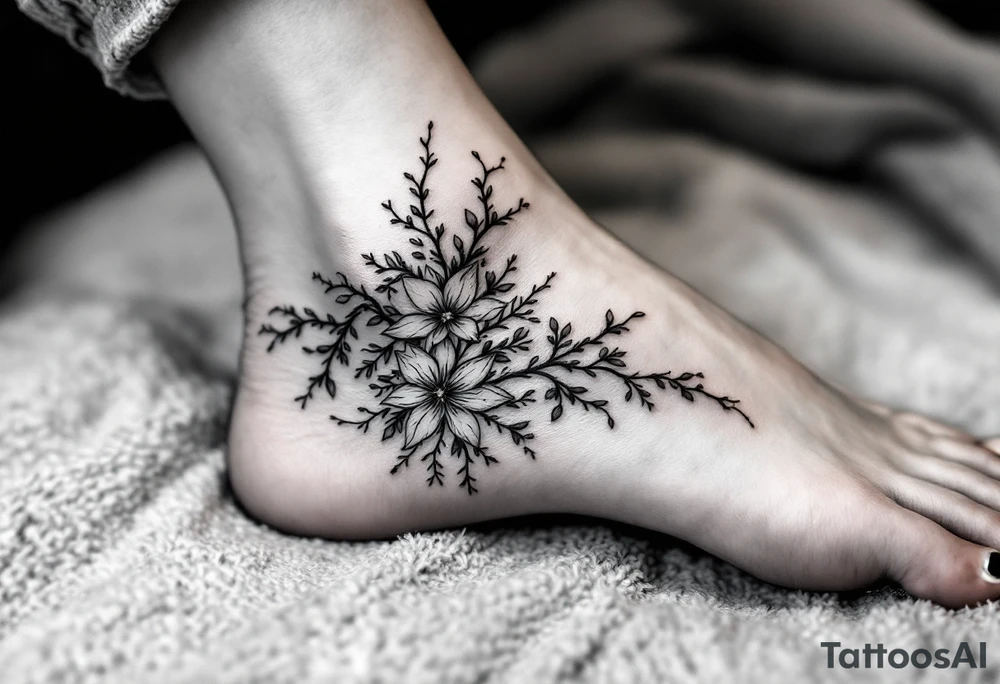 minimal ver delicate tatoo on ankle for a girl called spring. it should be vertical tattoo idea