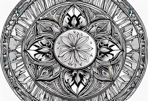 sand dollar 
fine line 
very detailed 
light gray tattoo idea