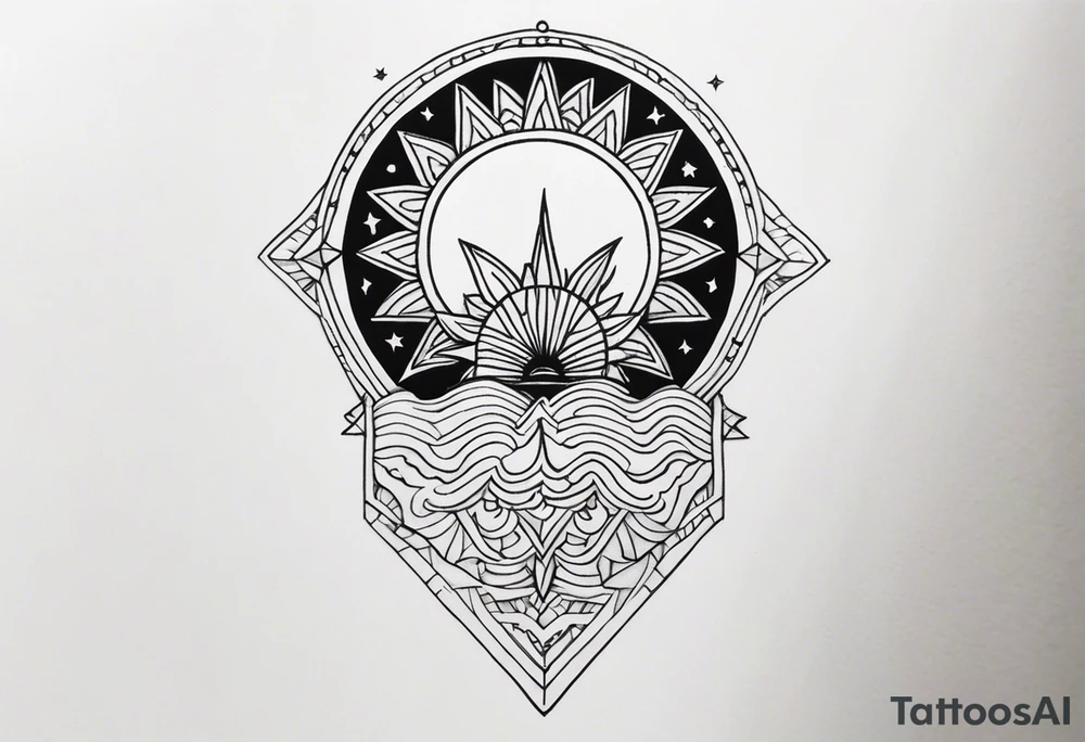 Tiny mood and sun tattoo idea