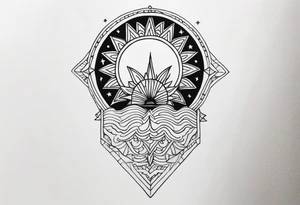 Tiny mood and sun tattoo idea