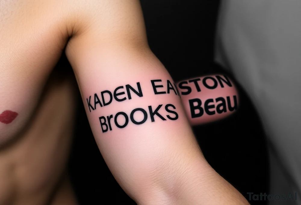 Kaden Easton Brooks Beau made into a crossword puzzle tattoo idea