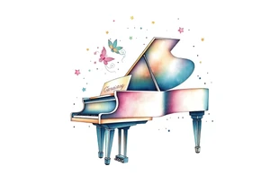 a grand piano under the stars tattoo idea
