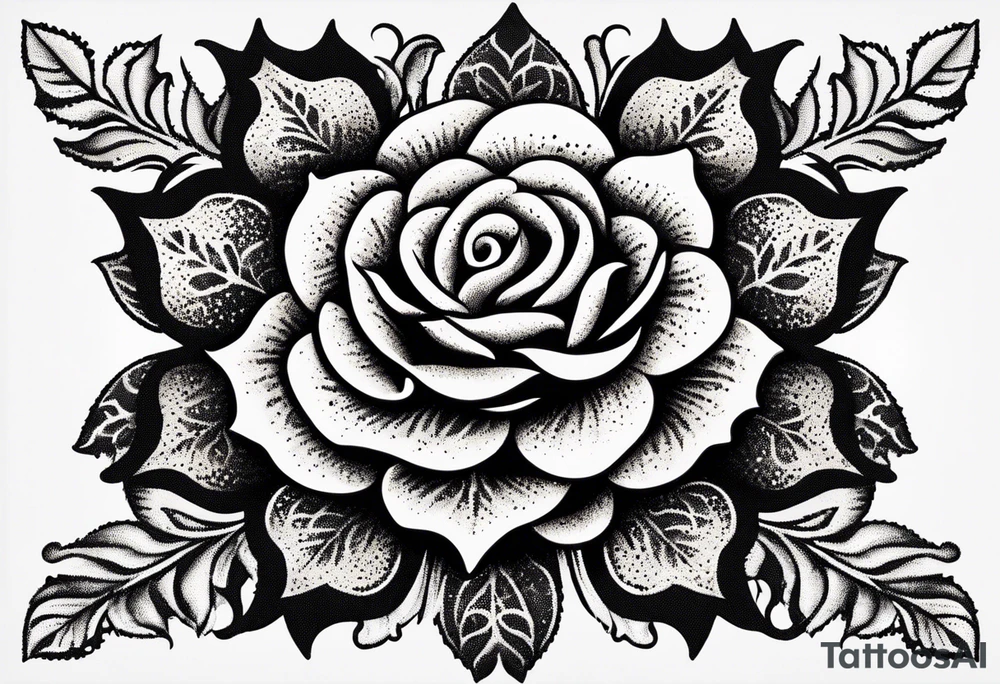 Gothic Tudor rose tattoo idea