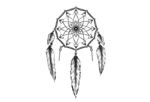 dreamcatcher with feathers for the memory of my grandma, slim tattoo idea