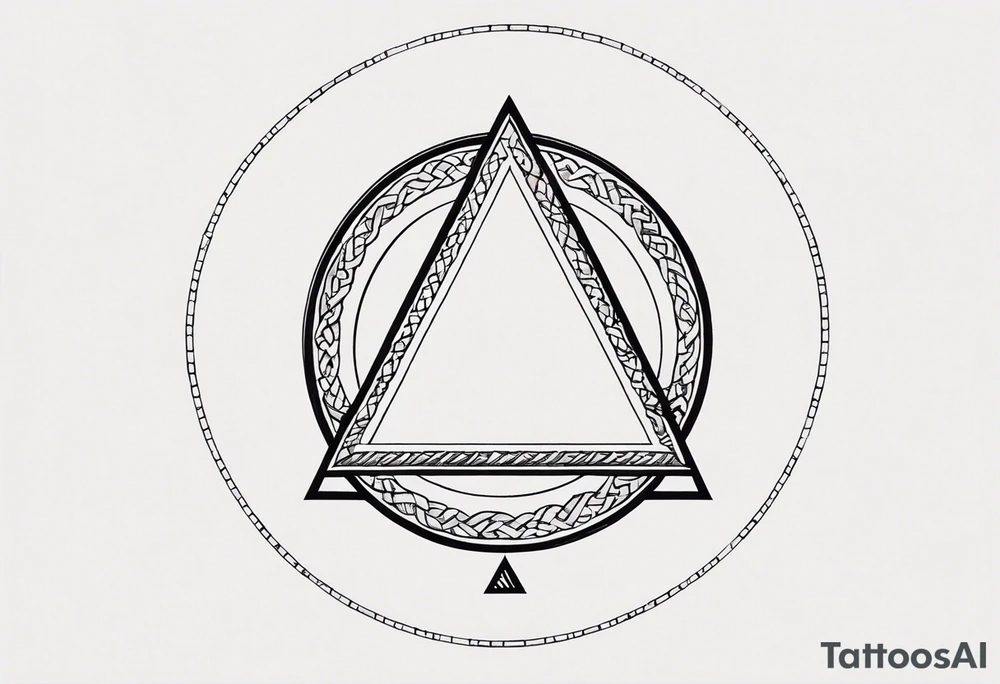 letter delta inside a chain circle, subtle, womanly, simplistic tattoo idea