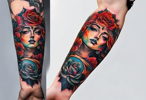Religious forearm tattoo tattoo idea