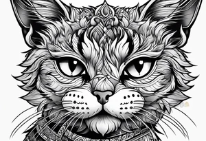 A cat is angry tattoo idea