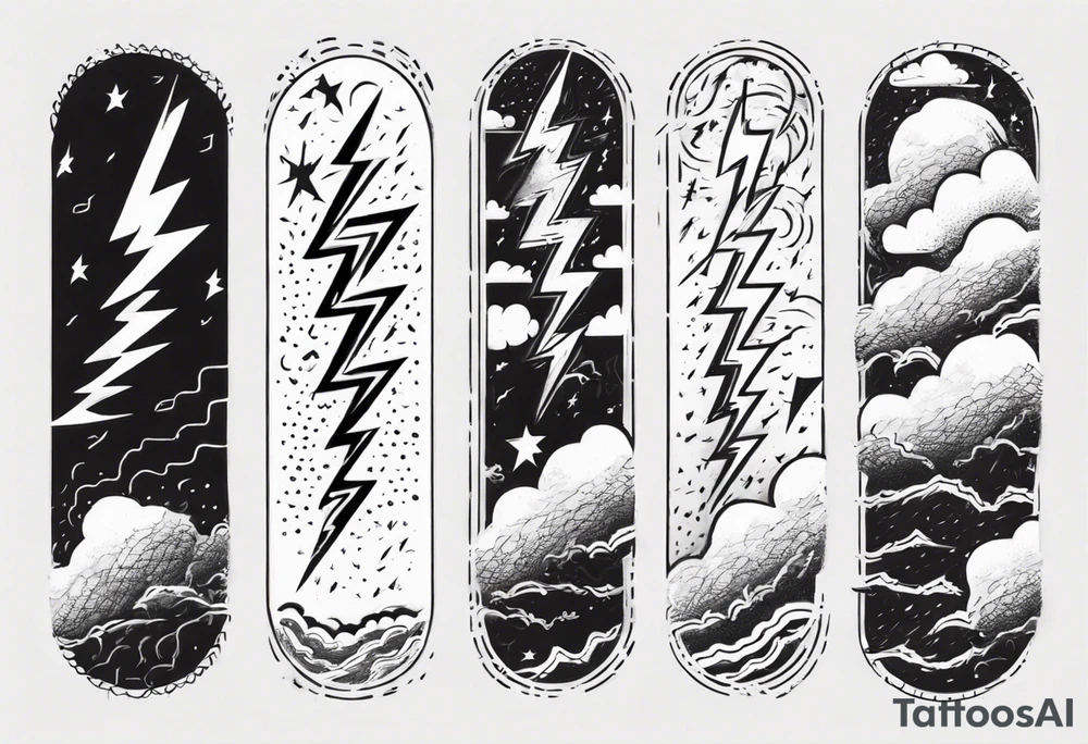 forearm sleeve lightning and clouds pattern tattoo idea forearm sleeve lightning and clouds pattern tattoo idea