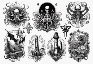 lovecraft theme arms zone tattoo idea