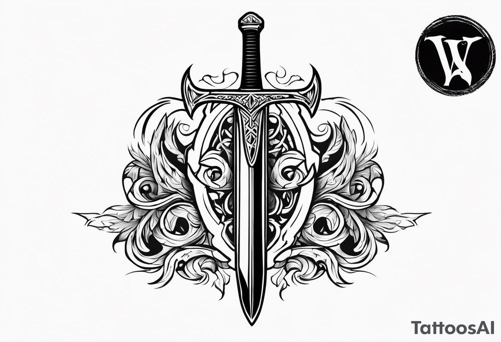 Valhalla fire sword tattoo idea