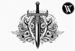 Valhalla fire sword tattoo idea