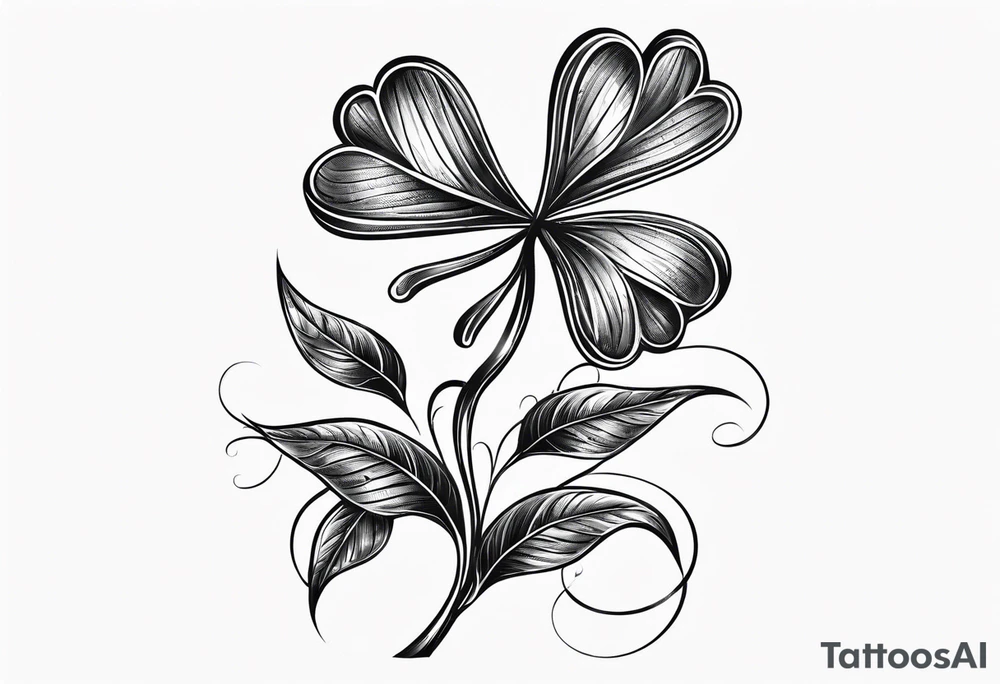 a single three leaf clover with vine tattoo idea