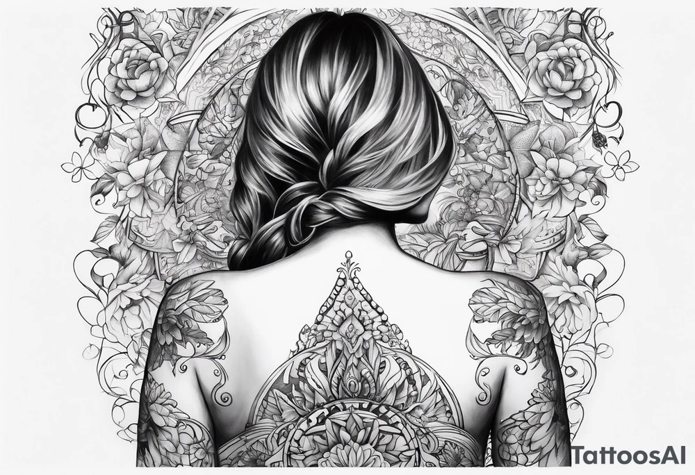 Ladies back tattoo tattoo idea