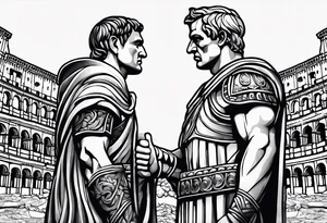Julius Caesar statue and colosseum tattoo idea