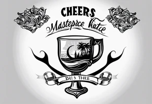 Cheers Mate text, armband +Cancer Ribbon tattoo idea