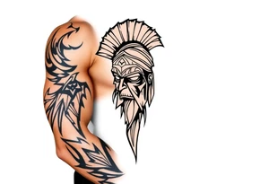 Lightening with Roman gladiator tattoo idea