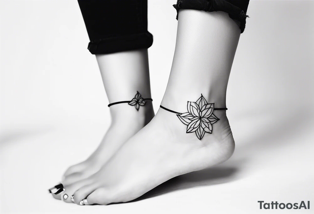 feminine ankle bracelet tattoo tattoo idea