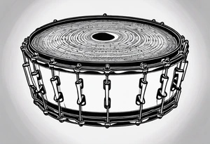 A pandeiro, a traditional Brazilian percussion instrument from pagode music, with the lyrics 'Se alguém perguntar por mim' integrated into the design tattoo idea