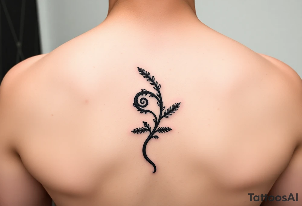 Small spiral
 firn plant moving clockwise tattoo idea