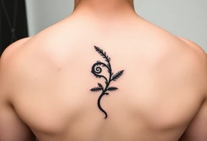 Small spiral
 firn plant moving clockwise tattoo idea