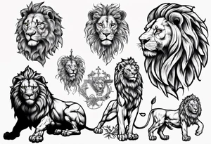 Lion statue tattoo idea