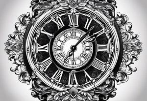reloj marcando las 11 hs y con la fecha de nacimiento 15 de febrero, a su vez escrito Ainara tattoo idea