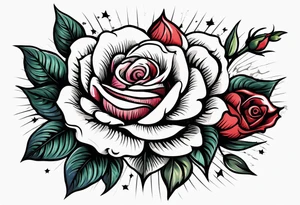 rose and text 1995 tattoo idea