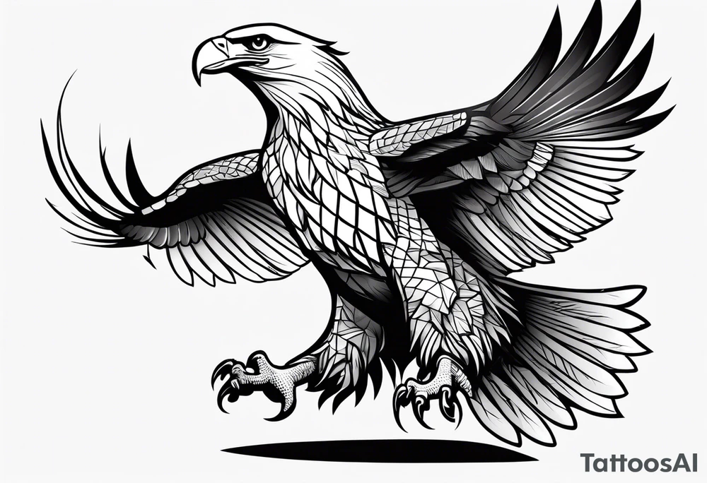 eagle full body fly vector tattoo idea